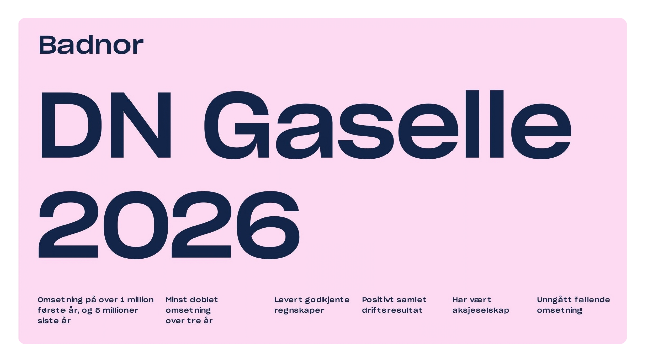 Badnor er kåret til Gasellebedrift for sjette gang!